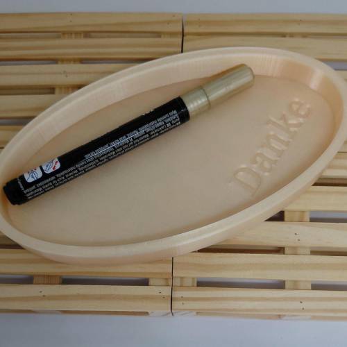 3D Druck STL Datei Ovale Schale „Danke“ | Dekoteller Schmuckablage Download | Gewerbliche Nutzung
