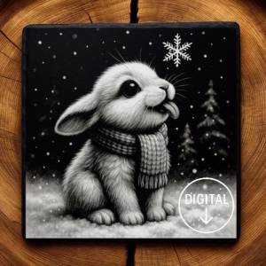 Laserdatei Häschen – Gravurdatei PNG für Schiefer & Holz | Bildgravur Bild 1