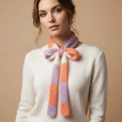 Gestrickter Skinny Scarf Mohair Seide, langer schmaler Mode-Schal, Twilly