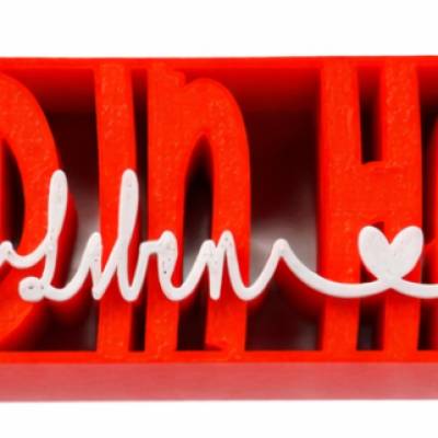 Hand in Hand ein Leben lang 3D-Schriftzug – STL & 3MF Datei mit kommerzieller Lizenz – Hochzeitsdeko & Geschenk