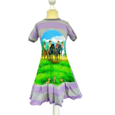 Bibi und Tina Rüschenkleid Gr. 122 // Mädchen Kleid A-Linie mit Bibi und Tina - festliches Mädchenkleid