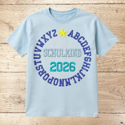 Stickdatei Einschulung Schulkind 2026 mit Stern – Set 2615