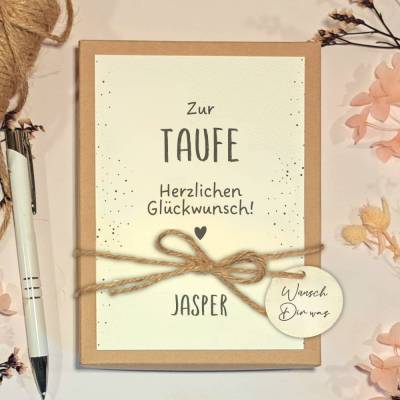 Personalisierte Geschenkbox als Taufgeschenk für Jungen und Mädchen | Geldgeschenk zur Taufe