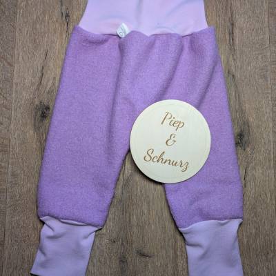 Warme Wollwalkhose 'Drüberziehhose' aus Schurwolle in Farbe Flieder