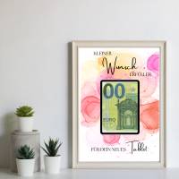 Geldgeschenk Wunscherfüller Tablet - Last Minute Geschenk - Handgemacht - Sofort PDF Download zum Ausdrucken Geburtstag Bild 3
