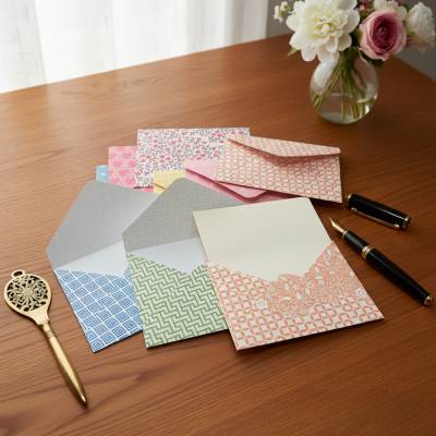 5-er Set Mini Briefumschläge Farben gemischt 6 x 8 cm – Handgemacht & vielseitig