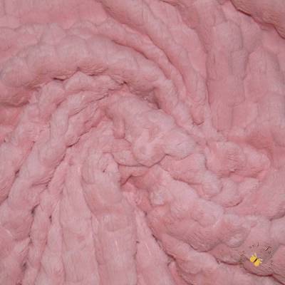 Meterware Minky weicher Plüschstoff Honigwaben Fellimitat pastellrosa Fleece für Kuscheldecken Kissen