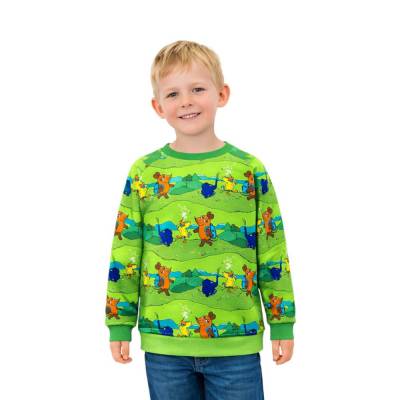Handmade Pullover Die Sendung mit der Maus Sweatshirt // Grüner Kinderpullover mit Maus-Motiv /