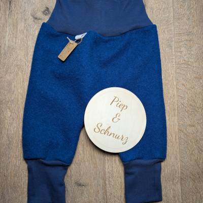 Warme Wollwalkhose 'Drüberziehhose' aus Schurwolle in Farbe Dunkelblau