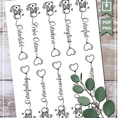 Niedliche Ostergrüße für Kerzentattoos, Wasserschiebefolien PDF