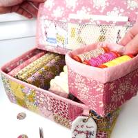 Nähbox & Teebox | PDF Schnittmuster Box | Organizer mit Einsatzkörben und Untersetzern Bild 8