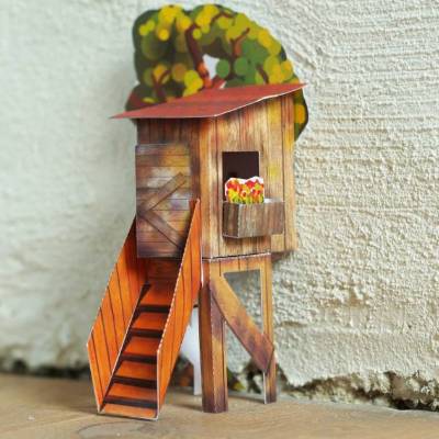 Bausatz Feen-Tür Baumhaus aus Papier PDF Ausschneidebogen Mauseloch Türe Mini Jägersitz