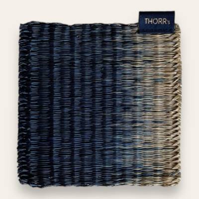 Handgewebte Untersetzer 11x11 cm aus Seegras – Nachhaltige Tischdeko, Thai Handarbeit - Blended Blue