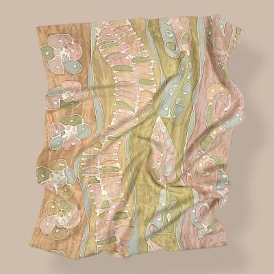 Batikschal handbemalt – 100% Baumwolle, pflanzliche Farbstoffe, Unikat aus Thailand, nachhaltig