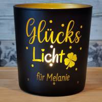 Glückslicht – Personalisiertes Windlicht | Geschenk mit Herz | Geschenk zur Freundschaft, Liebe, Geburtstag Bild 3