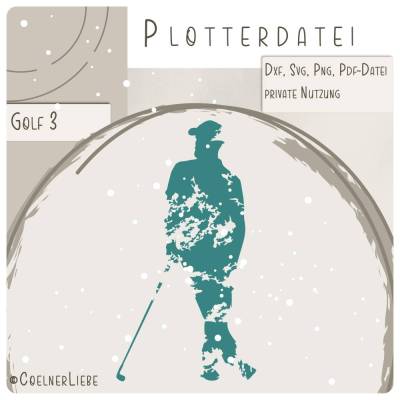 Plotterdatei Golf Spieler 3 – stilvolles Golf-Motiv für DIY-Projekte