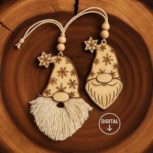 Wichtel Baumhänger Wintermotiv, Schneidedatei DIGITAL, Download, Laserdatei, Xtool, Glowforge, SVG