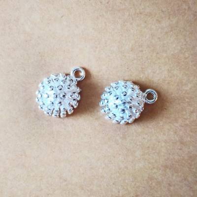 1 Stk. oder 2 Stk. Anhänger Pusteblume aus Messing, versilbert