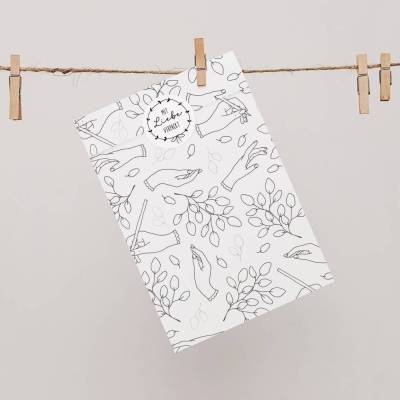 Papiertüten Set *Scandi Leaf* / Motiv 3 / Flachbeutel in versch. Größen für Valentinstag und Geburtstag