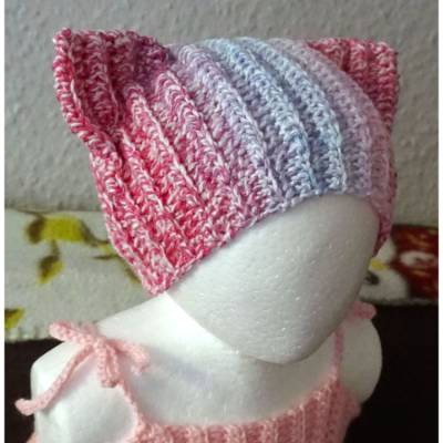 Häkelanleitung für die Katzenohren Mütze -alle Größen möglich!