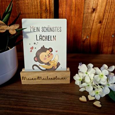 Kartenhalter für Meilensteinkarten aus Holz