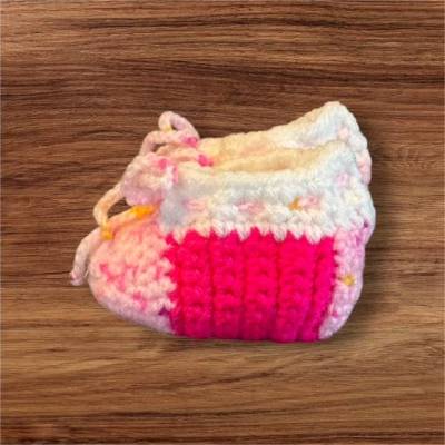 Puppenschuhe gehäkelt – weiche Wolle – ca. 7 cm Sohlenlänge – handgemacht
