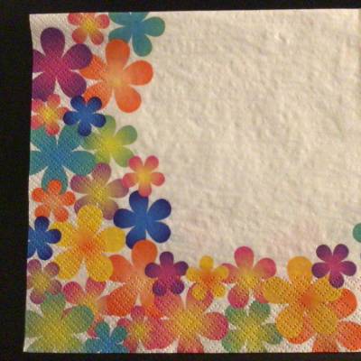 4 Servietten Geburtstage - bunte Blumen 