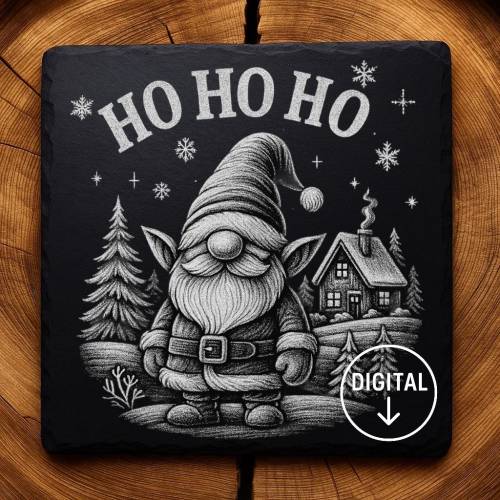 Laserdatei Wichtel – Gravurdatei PNG für Schiefer & Holz | Bildgravur