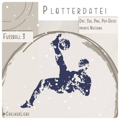 Plotterdatei Fussball 3 – Fallrückzieher im Grunge-Look für kreative DIY-Projekte