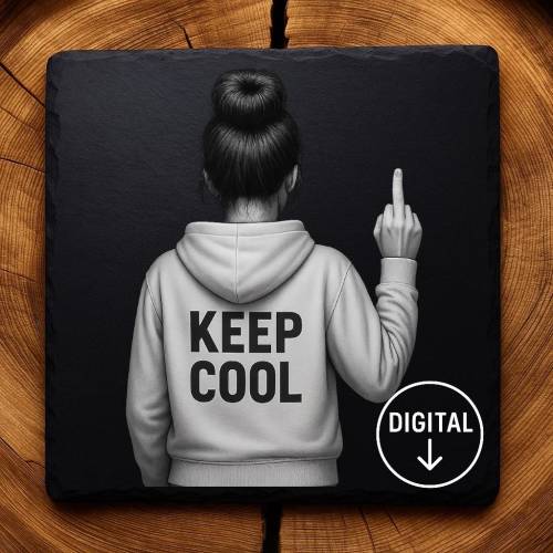 Laserdatei Girlpower – Gravurdatei PNG für Schiefer & Holz | Bildgravur