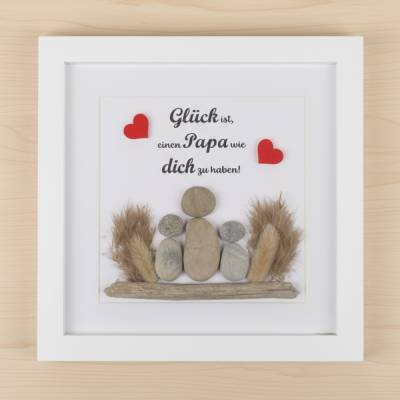 Personalisiertes Steinbild Papa – Handgefertigtes Unikat als Geschenk & Deko, STB-297