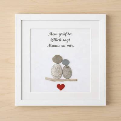 Steinbild Mama personalisiert – Unikat mit Herzen & Wunschtext | Geschenk Muttertag, STB-399