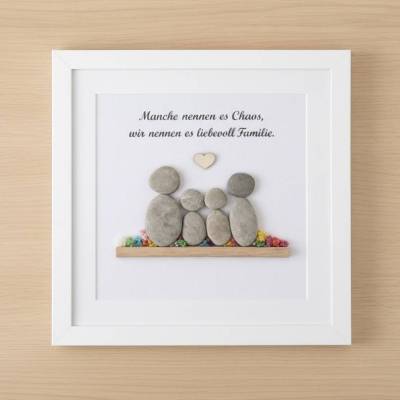 Handgefertigtes Steinbild Familie personalisierbar – Unikat als Geschenk & Deko | STB-320