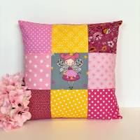 Kissenhülle Fee - Patchwork Kissenbezug für Kissen 40x40cm Bild 1