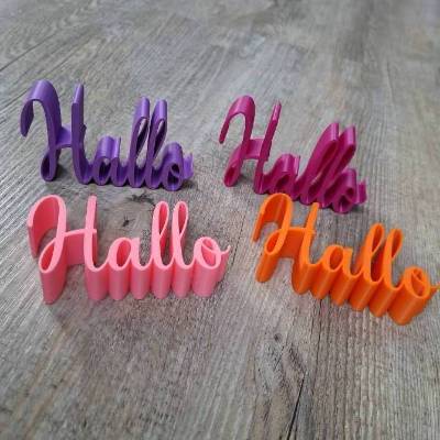 Hallo / Schriftzug / Bunter Gruß / einfarbig / Dekoration