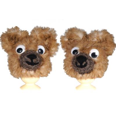 Eierwärmer 2er Set Braunbärchen gehäkelt – Kawaii Deko, Handarbeit, Geschenkidee