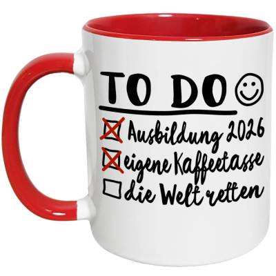 Abgeschlossene Ausbildung 2026 Tasse, Bestandene Prüfung Geschenk, eigene Kaffeetasse, To Do Liste