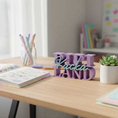 Pipi Kacka Land Schriftzug als 3D-Druck STL Datei mit kommerzieller Lizenz – Lustige Kinderzimmer-Deko