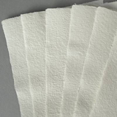 6 Blatt handgeschöpftes Büttenpapier DIN A4 – Künstlerpapier, Malpapier, Schreibpapier, cremeweiß