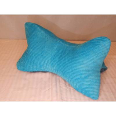 Leseknochen aus hellblauem Breit-Cord & Nicky Türkis – Handgemachtes Buch- und Nackenkissen