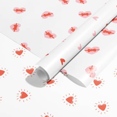 Geschenkpapier Set *Valentine* / DIN A3 Einwickelpapier für Valentinstag, Geburtstag und Muttertag