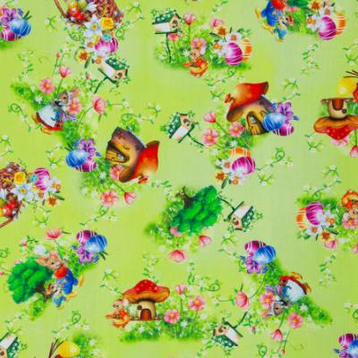 Baumwolle  Ostern Happy Easter  Ostereierkorb Hase hellgrün Oeko-Tex Standard 100(1m/11,-€)