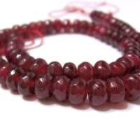 Edelstein Strang aus Achat Rondelle Rubinrot facettierter Kettenstrang, Schmuckherstellung (€18.99)