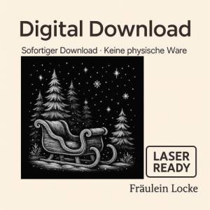 Laserdatei Schlitten – Gravurdatei PNG für Schiefer & Holz | Bildgravur Bild 2