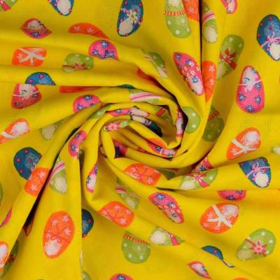 Baumwolle Ostern Ostereier gelb (1m/9,-€)