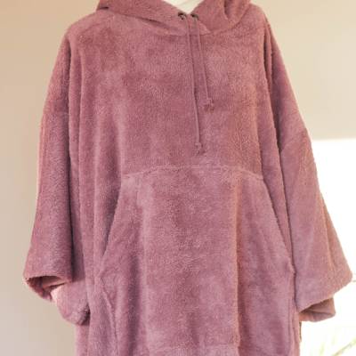 Surf- /Badeponcho aus hochwertigem Frotteestoff (mauve)   -  unisex - oversized/XL