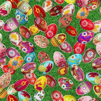 Dekostoff Ottomane Ostereier bunt (1m /12,00€)