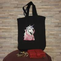 Einhorn cool Color Lichteffekt – 20x26-30cm, 21*40cm EXP Magisches Stickmuster für schwarze Stoffe Bild 10
