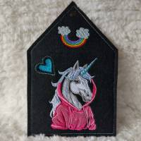 Einhorn cool Color Lichteffekt – 20x26-30cm, 21*40cm EXP Magisches Stickmuster für schwarze Stoffe Bild 3