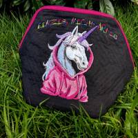 Einhorn cool Color Lichteffekt – 20x26-30cm, 21*40cm EXP Magisches Stickmuster für schwarze Stoffe Bild 6